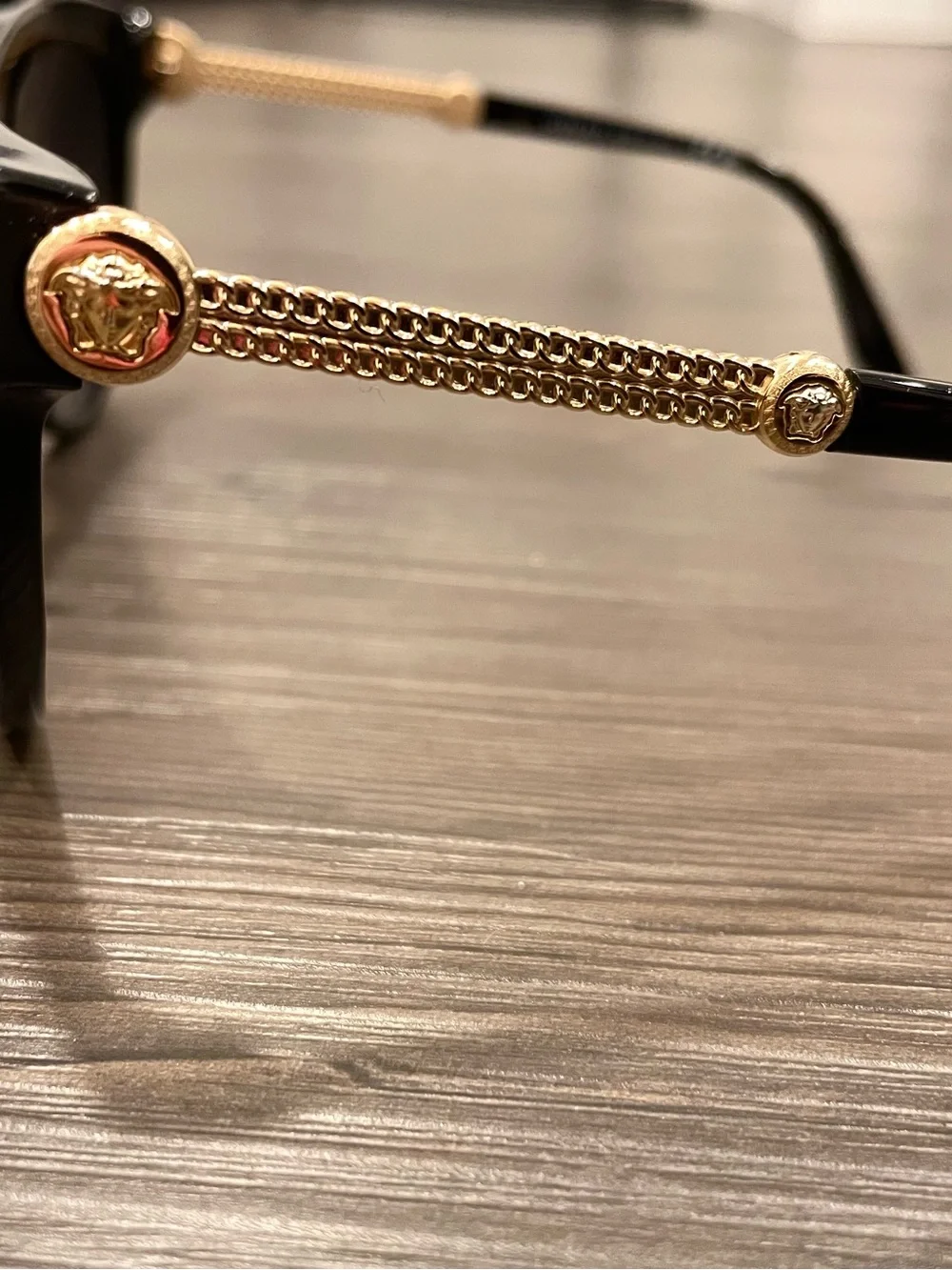 Versace Black and Gold Designer Sunglasses